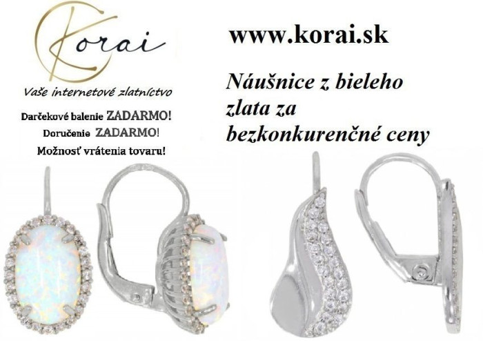 Krásne náušnice z bieleho zlata Korai